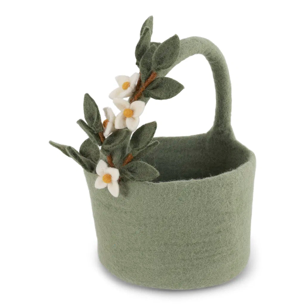 Felt Basket with Flower Garland