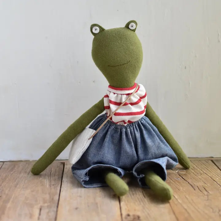 Heirloom Doll in Striped Cotton Top & Chambray Summer Pants