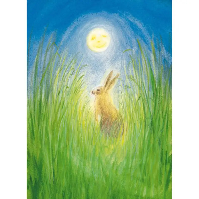 Postcard Marjan van Zeyl - Hare and Moon