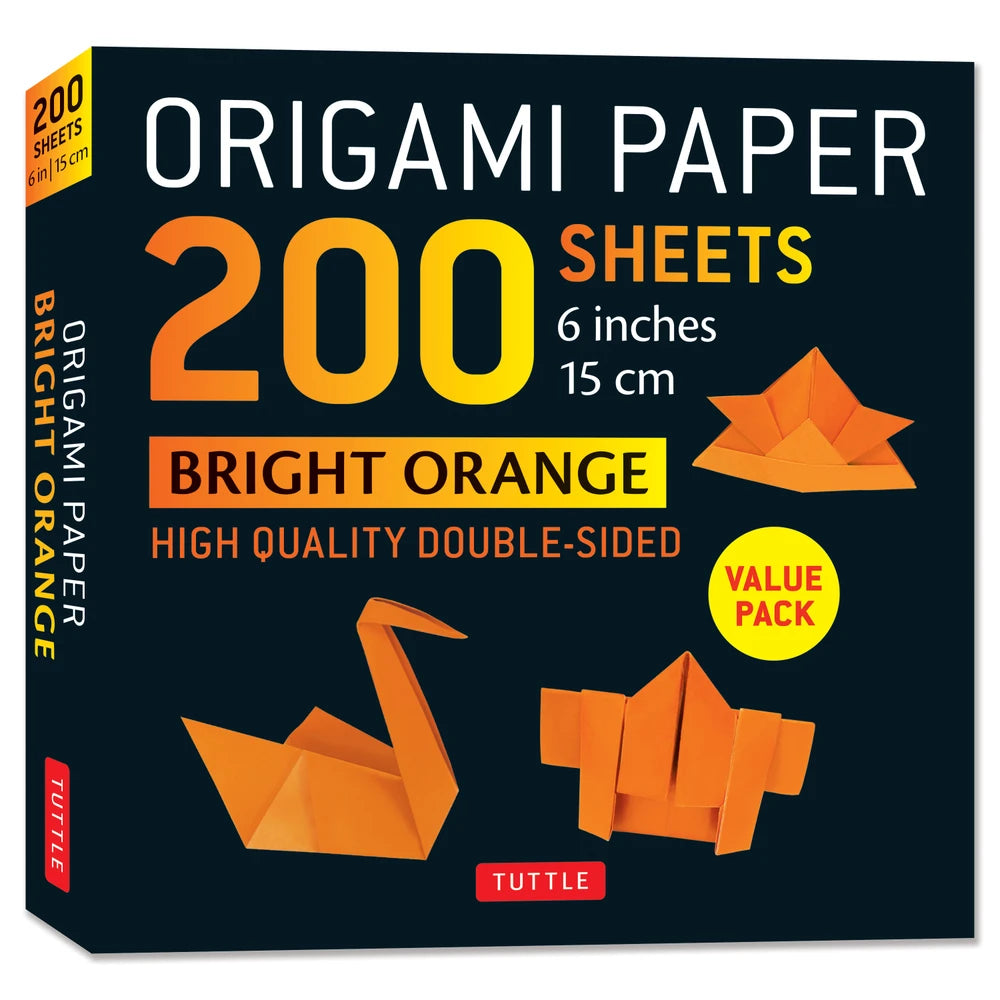 ORIGAMI PAPER 200 SHEETS BRIGHT ORANGE