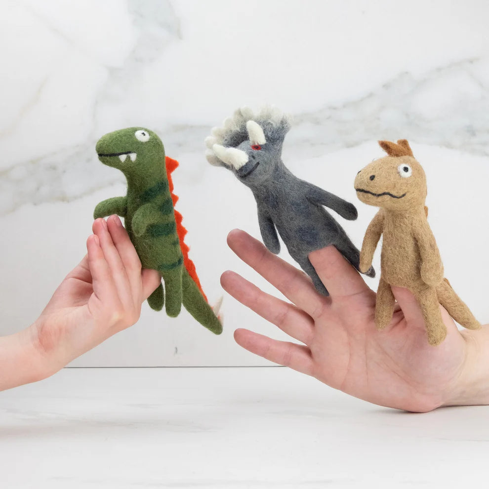 Finger Puppets - Sensory Play - Dinosaur - Assorted