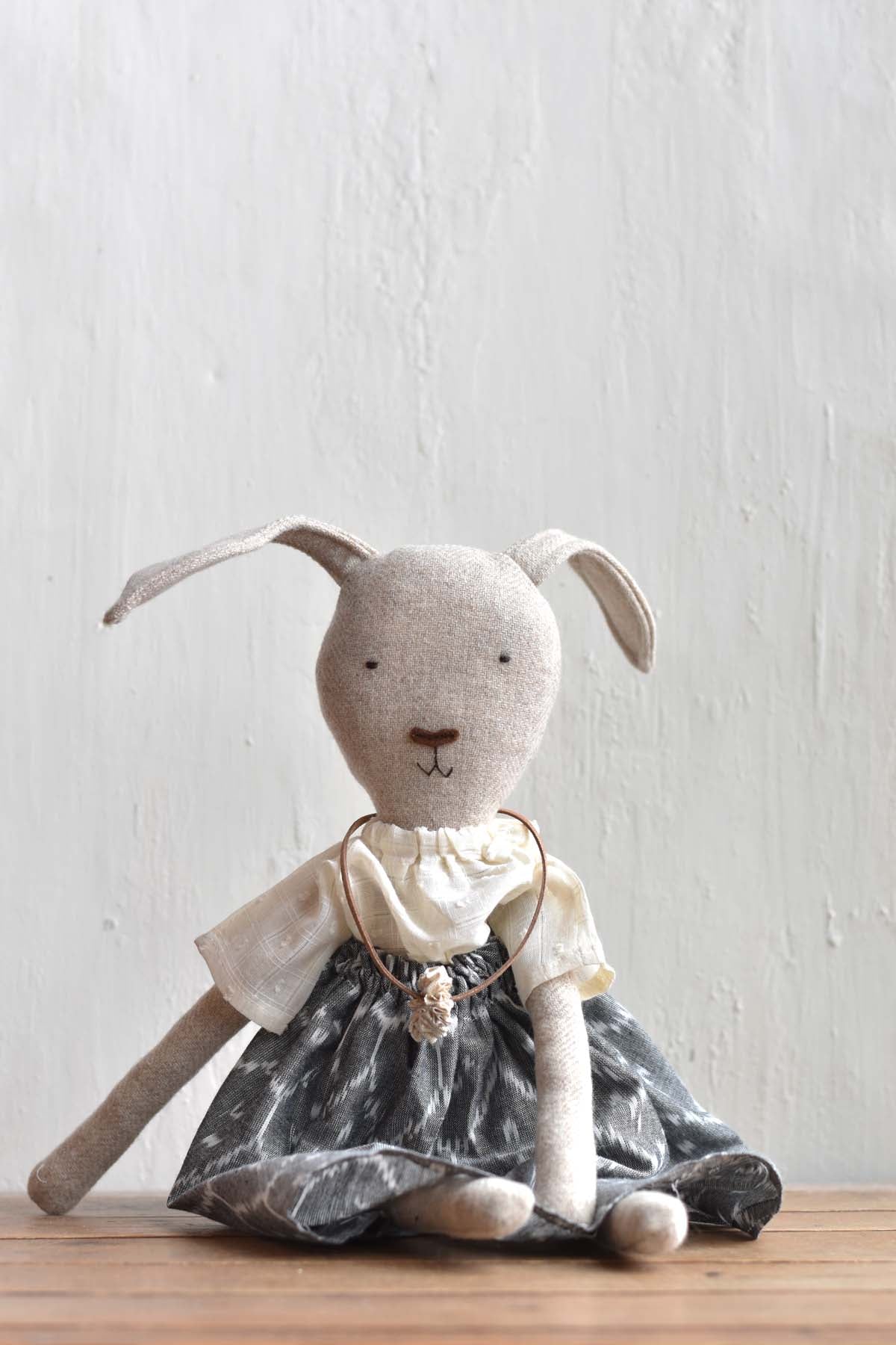 Heirloom Wool Doll in Ikat Skirt
