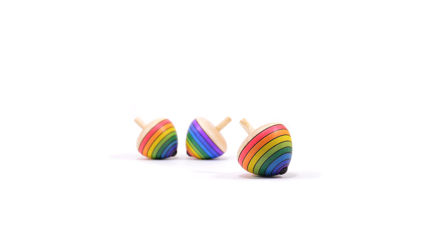Rainbow egg spinning top