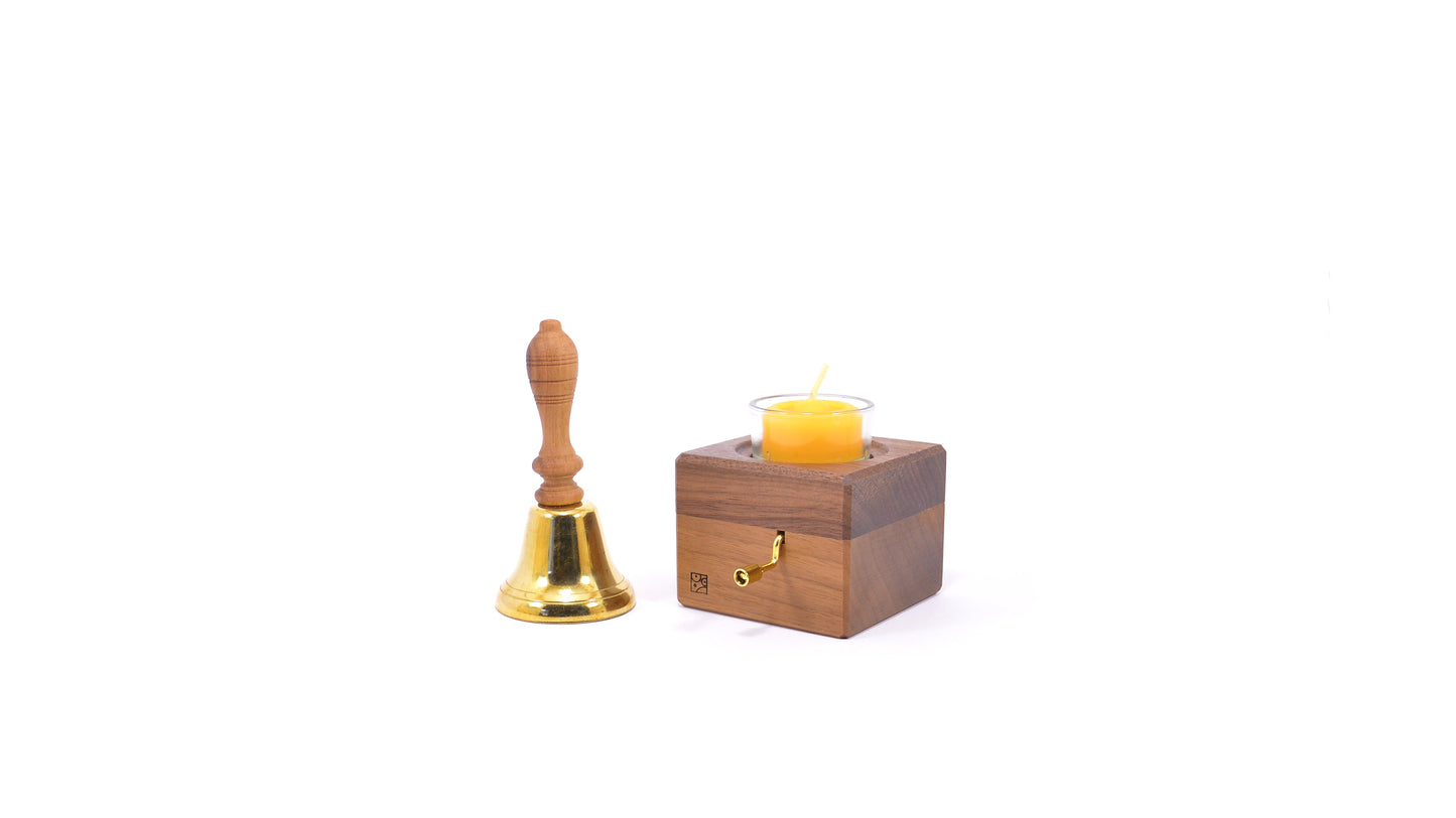 Silent Night Musical Set Bell + 5 Tealights M125 Silent Night