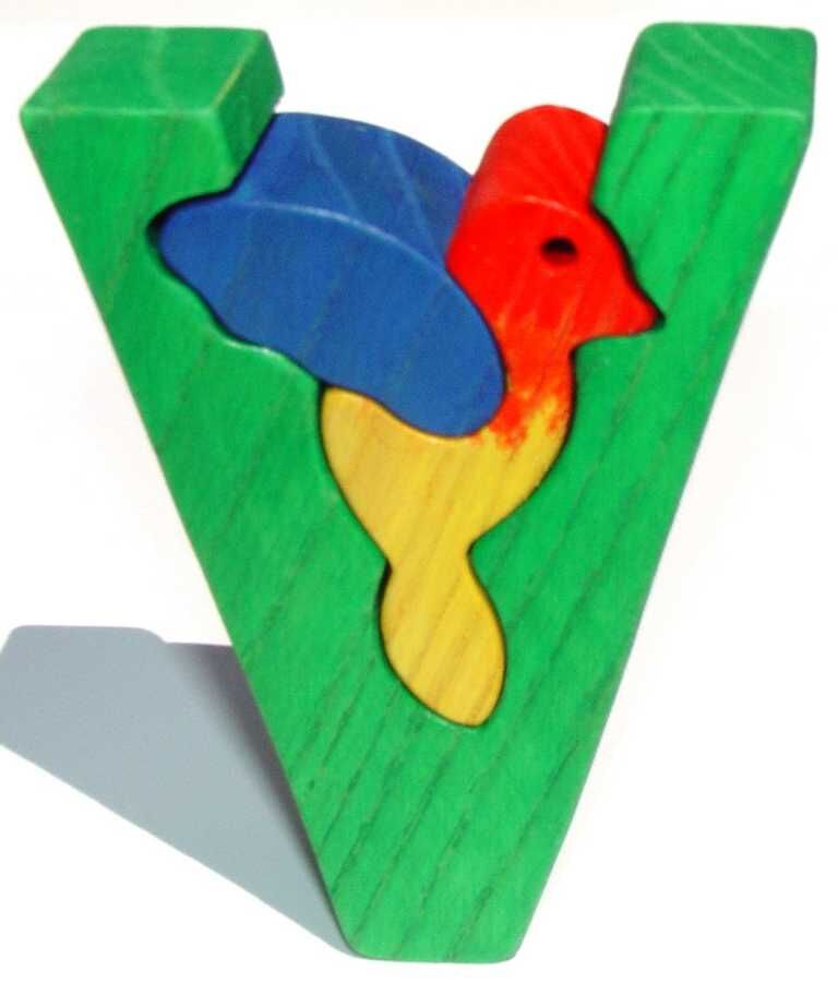 Letter V walnut