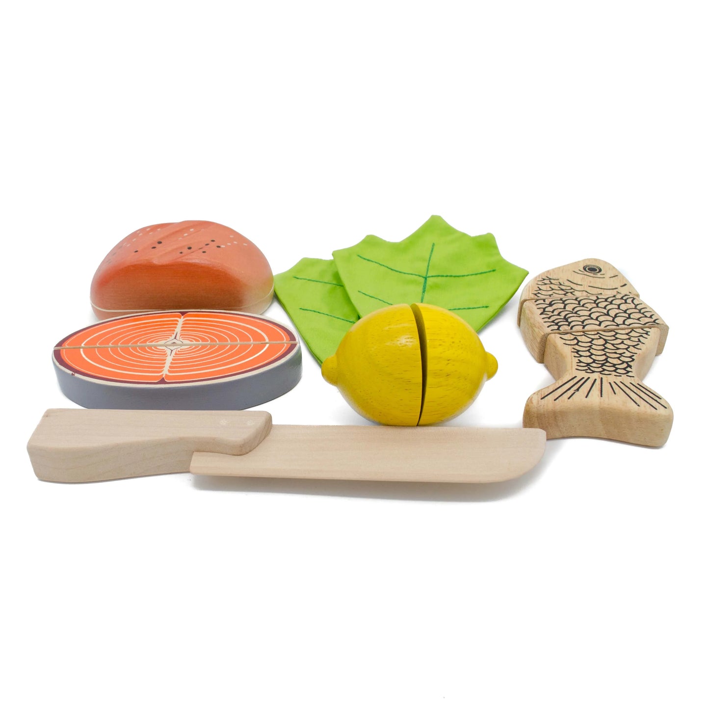 Wooden fish grill plate for cutting