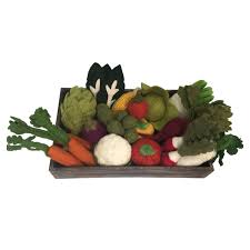 Assorted Vegetables in a wooden tray