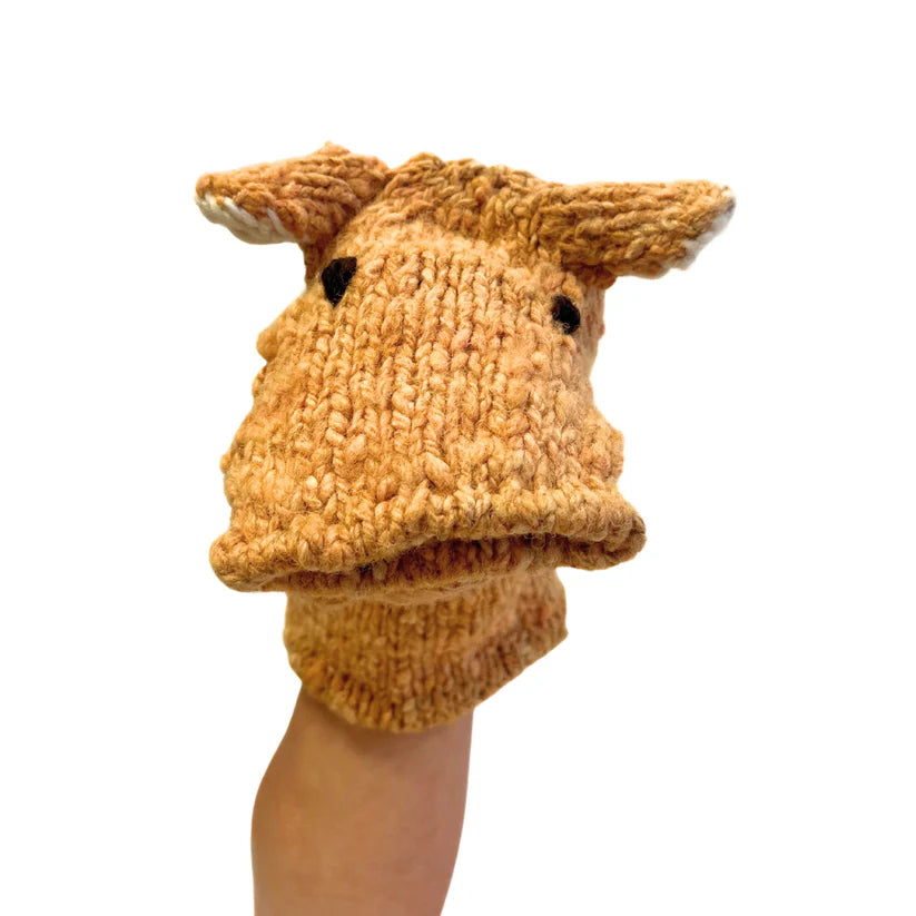 Organic Wool Knit Hand Puppet | Poe the Pig