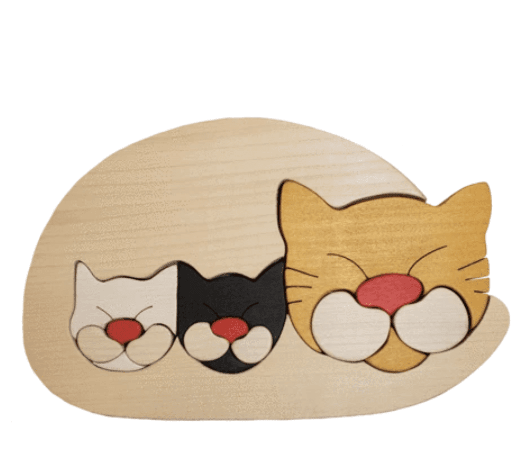 Cat Family White Puzzle