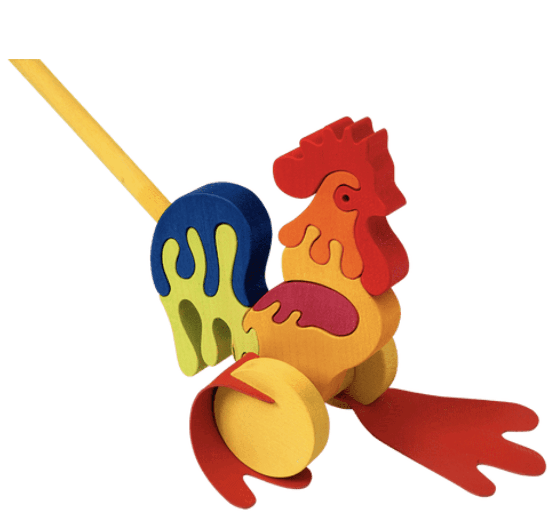 Rooster Push Toy