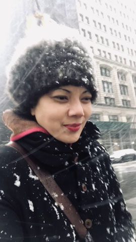 Snowfalls slicing opposite my destination, fibers collecting flakes…