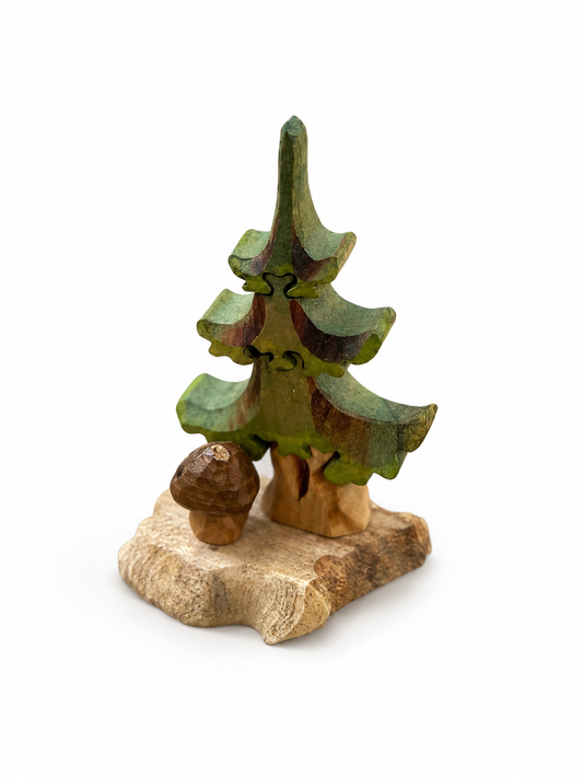 small pine tree with mushroom