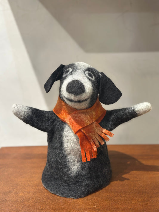 Eco Black Dog Puppet