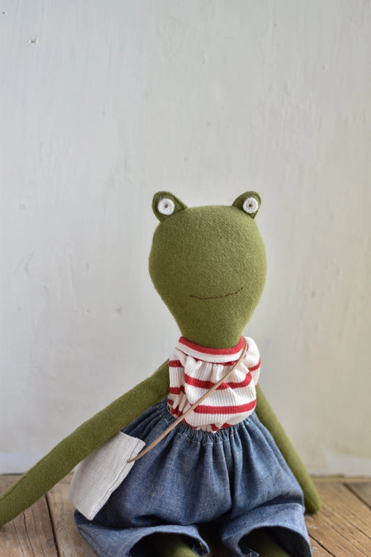Heirloom Doll in Striped Cotton Top & Chambray Summer Pants