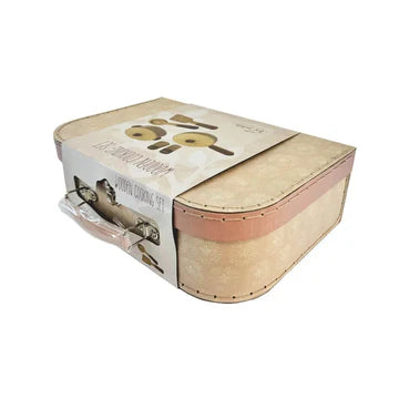 Wooden cooking set in a case