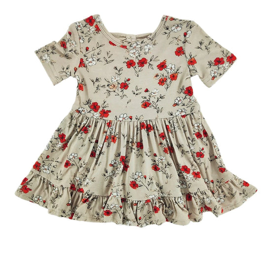 Poppy Field Short Sleeve Bamboo Dress With Snaps