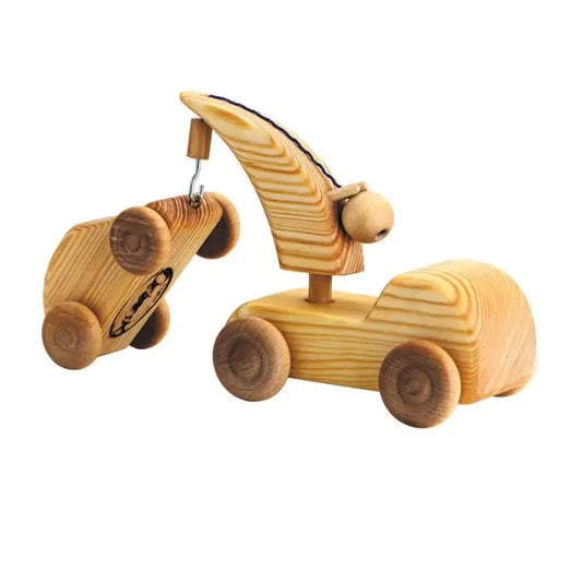 Telleby Wooden Toy Tow Truck w/ Mini Car - Small