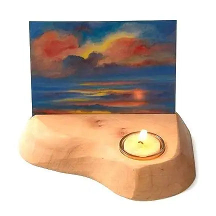 Photo, Postcard Holder w/ Beeswax Tealight Candle