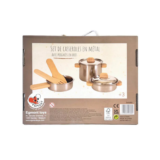 Pan Set With Wooden Handles