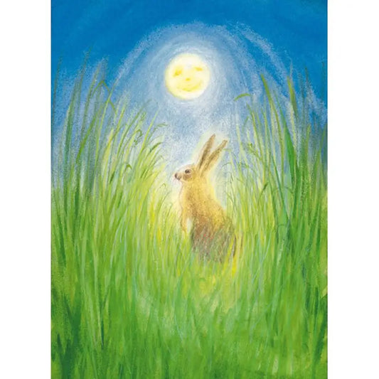 Postcard Marjan van Zeyl - Hare and Moon