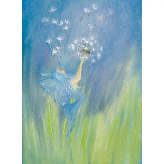 Postcard Marjan van Zeyl - Fairy Blowing Dandelion