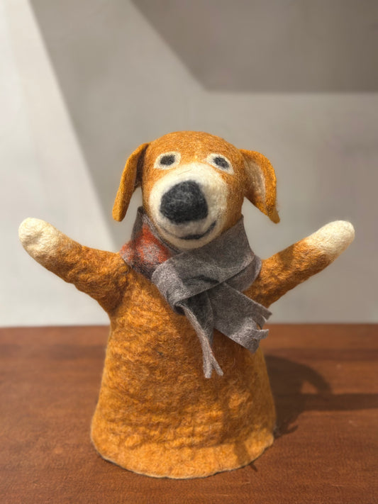 Eco Yellow Dog Puppet