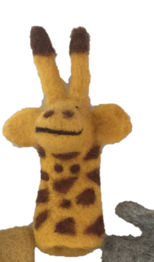 African Animal Finger Puppets/4pc
