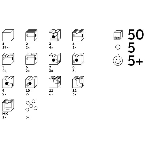 STANDARD 50 Marble Run Set