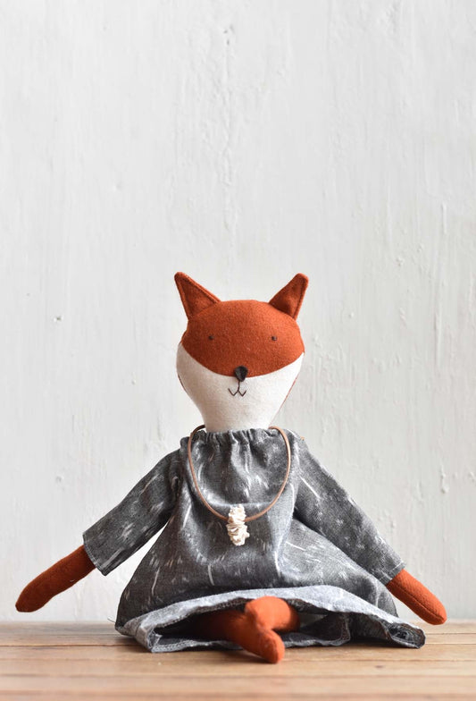Heirloom Wool Doll in Ikat Dress