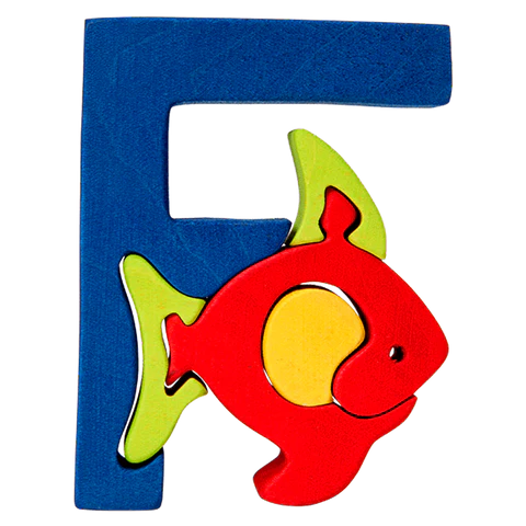 Letter F walnut