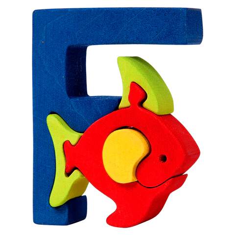 Letter F walnut
