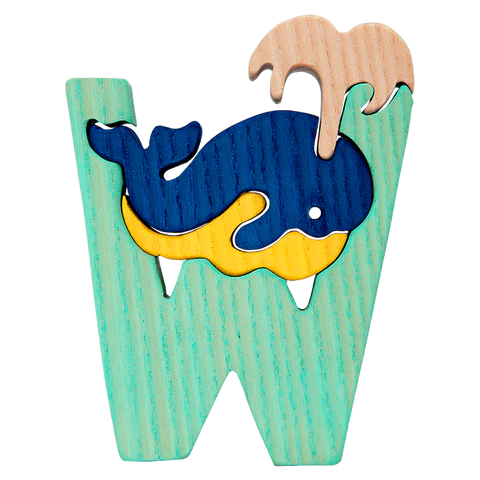 Letter W walnut