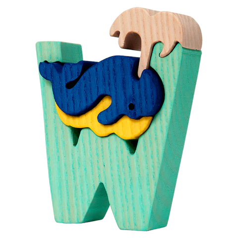Letter W walnut