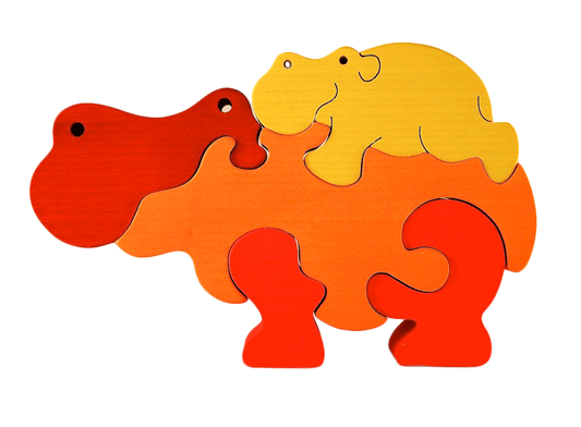 hippo puzzle orange