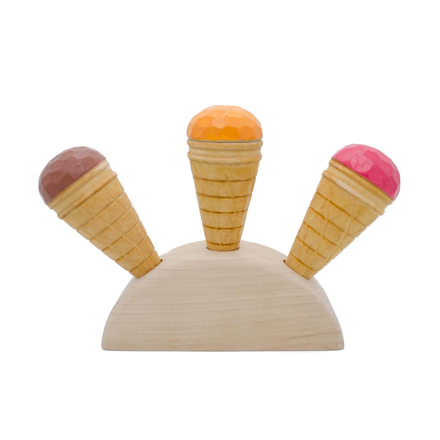 Ice cream with wooden holder