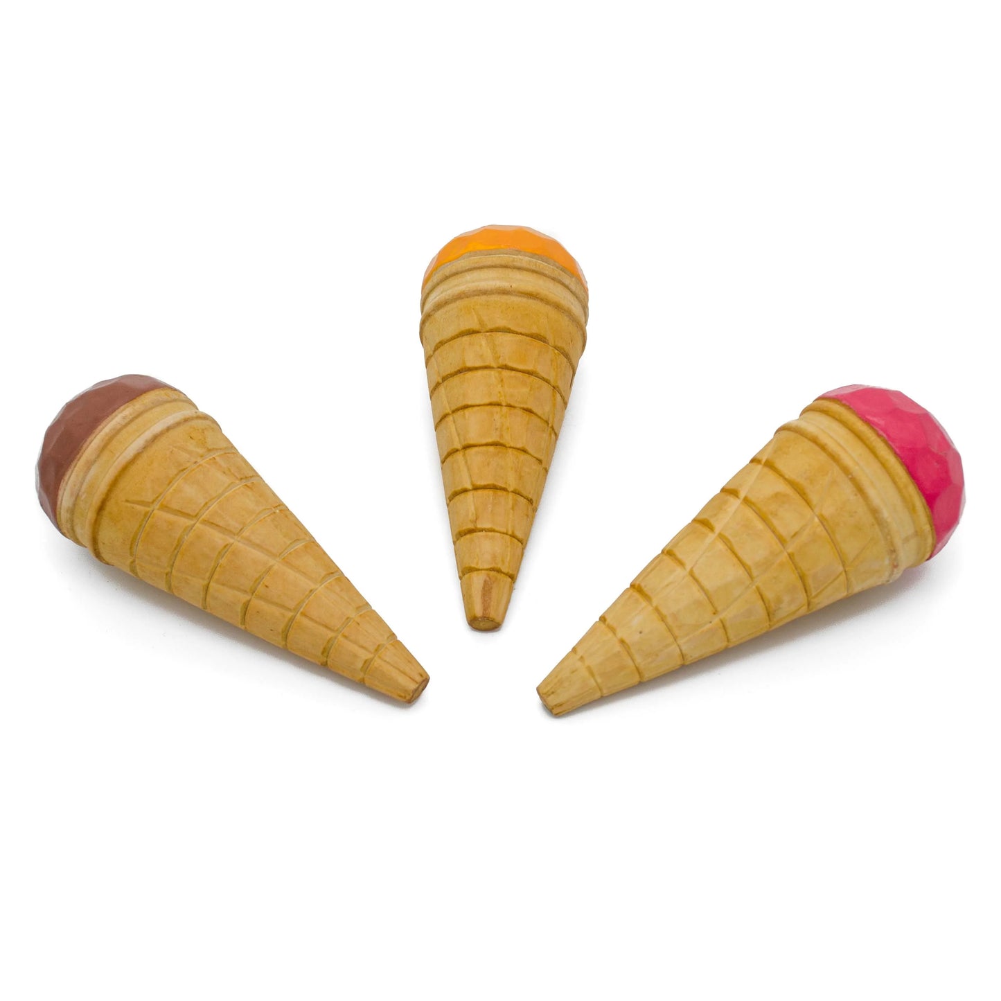 Ice cream with wooden holder