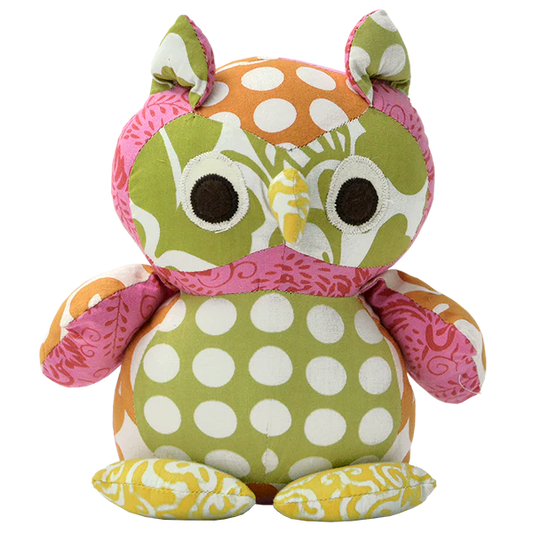 Bright Spring Patchwork Owl