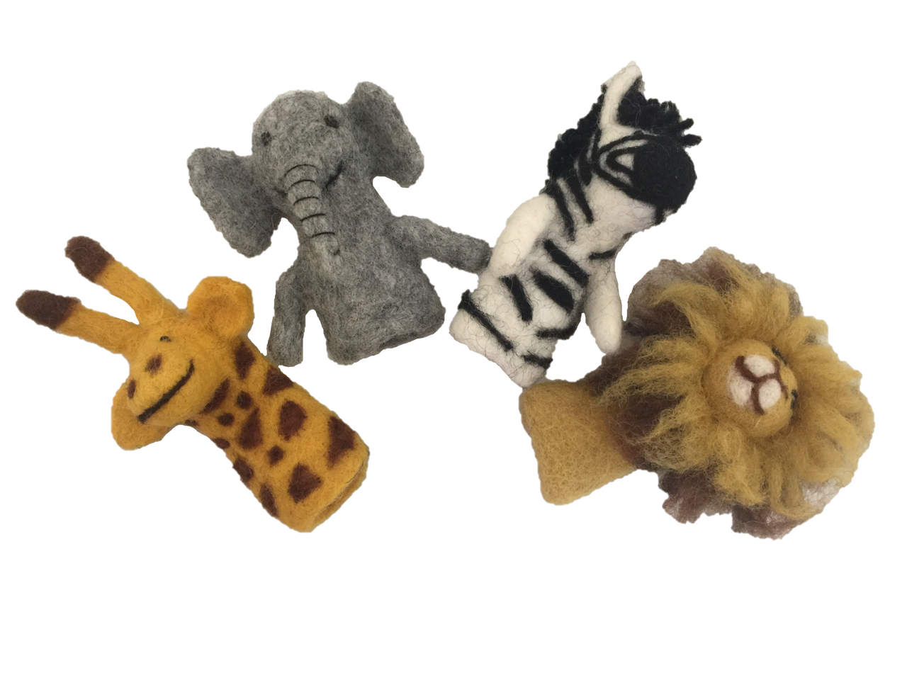 African Animal Finger Puppets/4pc
