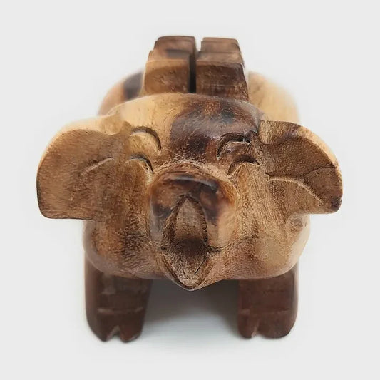 3 inch Natural Wooden Oinking Pig