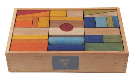 Rainbow blocks in tray XL - 63 pcs