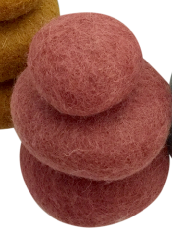 Earth Felt Pebbles/3pcs
