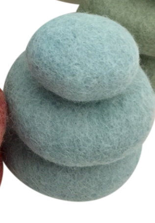 Earth Felt Pebbles/3pcs