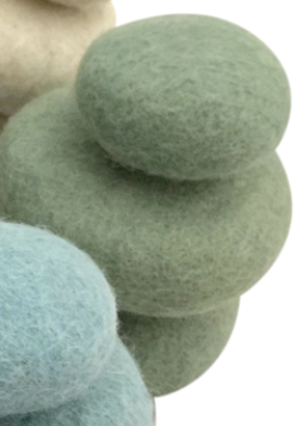 Earth Felt Pebbles/3pcs