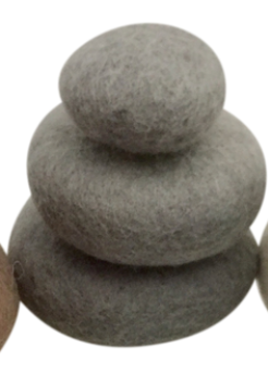 Earth Felt Pebbles/3pcs