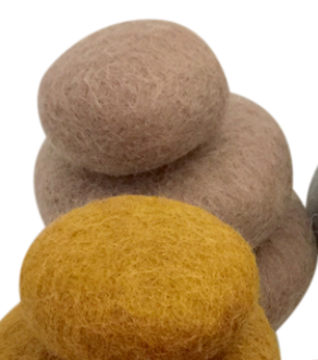 Earth Felt Pebbles/3pcs
