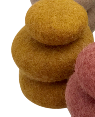 Earth Felt Pebbles/3pcs