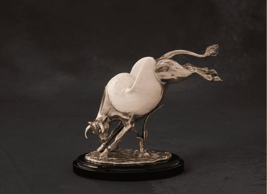 Silver Plated Taurus with Crack Kabibi Shell