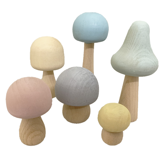 Pastel Mushrooms/6pc