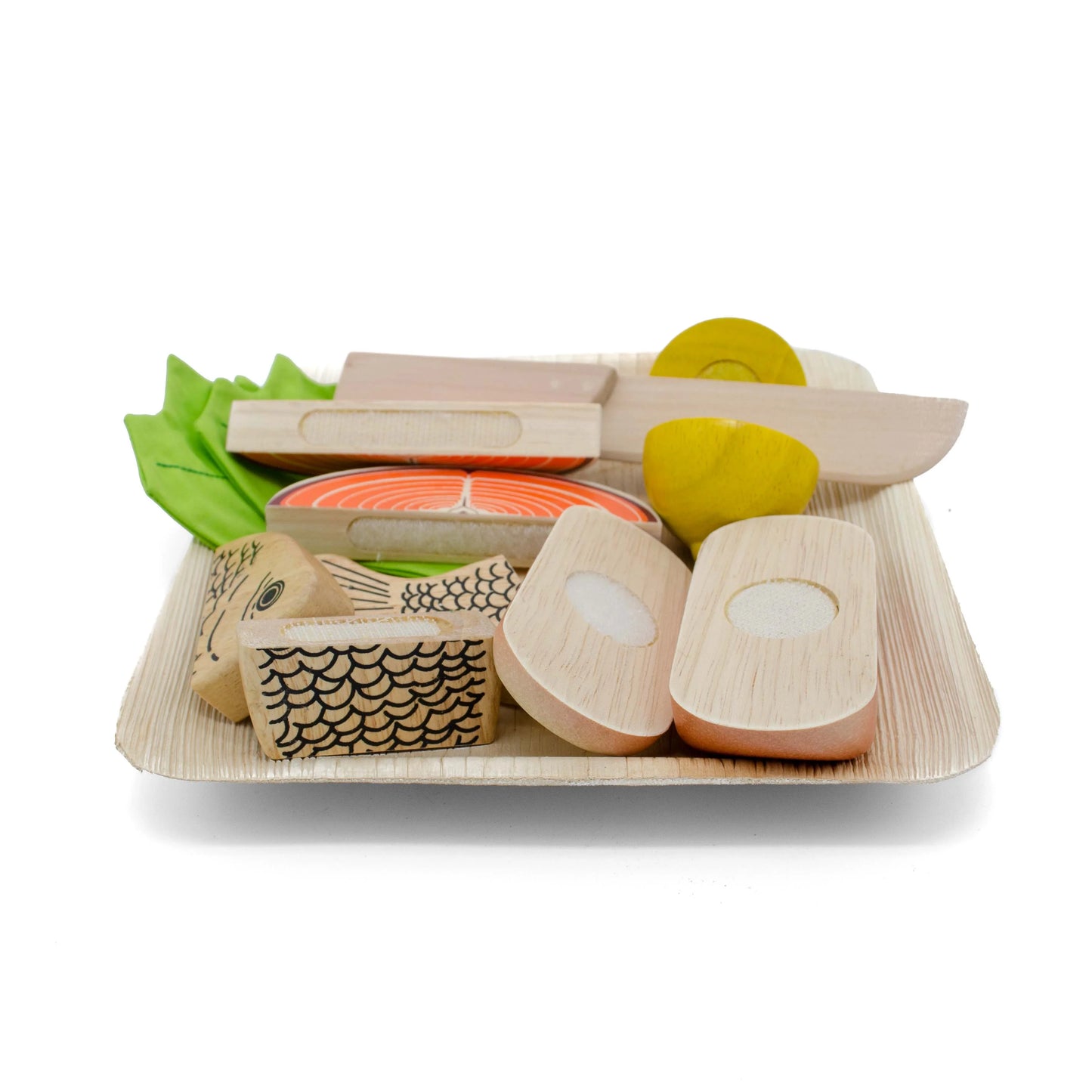 Wooden fish grill plate for cutting