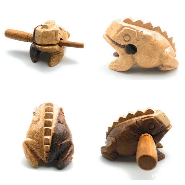 3 inch Natural Wooden Croaking Frog Drum